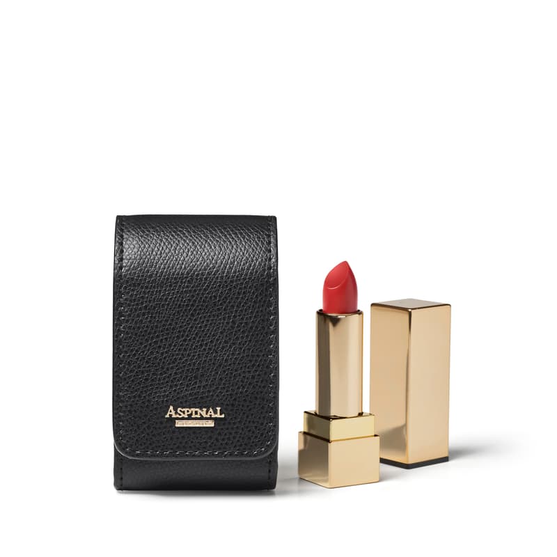 Duo Lipstick Case in Black Soft Saffiano
