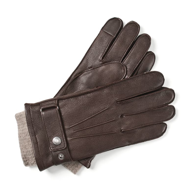 Men's Aerodrome Leather Gloves in Chocolate Deerskin