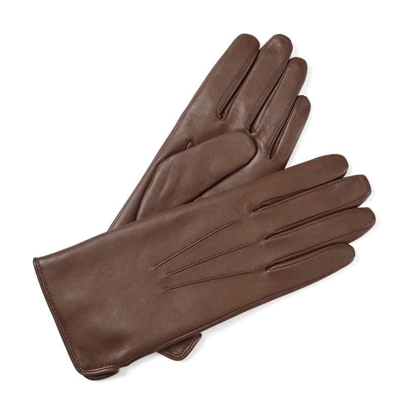 Women's Cashmere Lined Leather Gloves in Saddle Tan Nappa