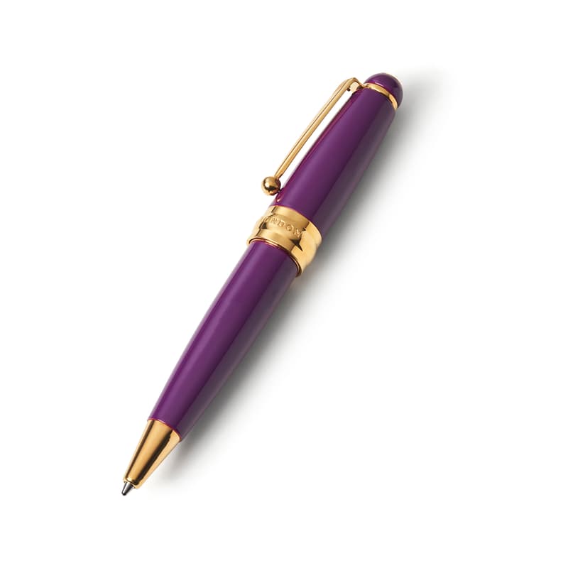 Baby Ballpoint Enamel Pen in Fig & 18ct Gold Plated