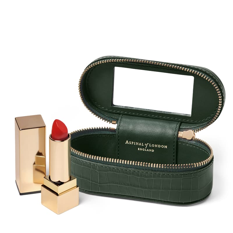 Purse Tidy All in Deep Shine Evergreen Small Croc