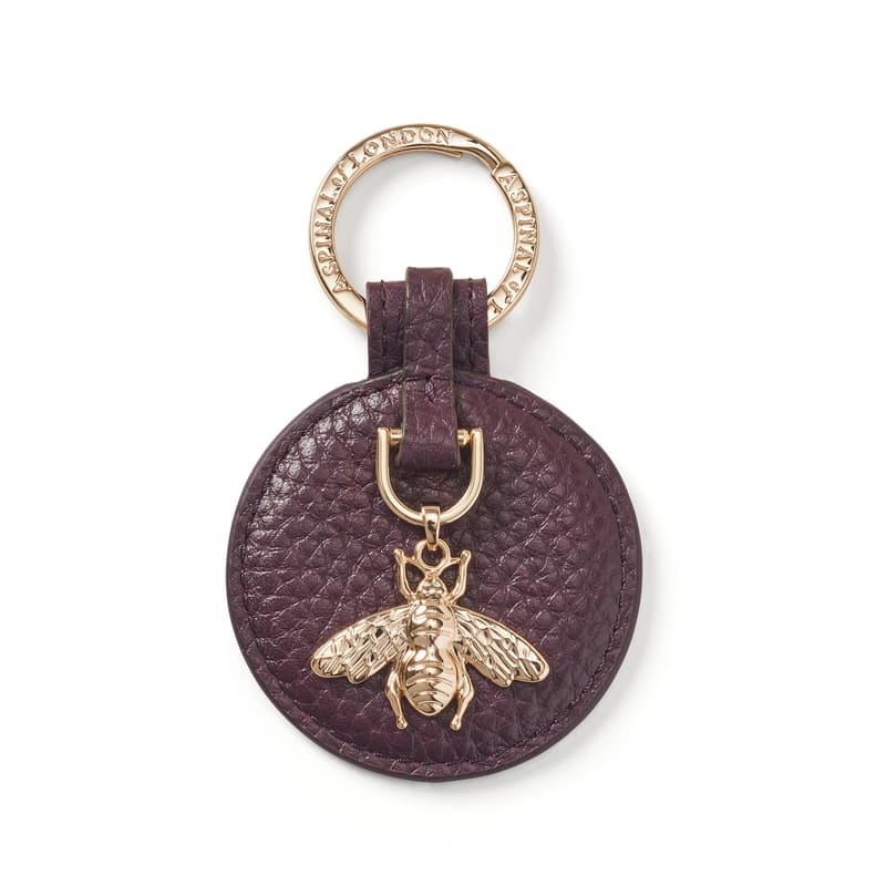 Bee Keyring in Fig Pebble