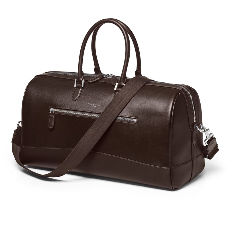 City Holdall in Dark Brown Saffiano