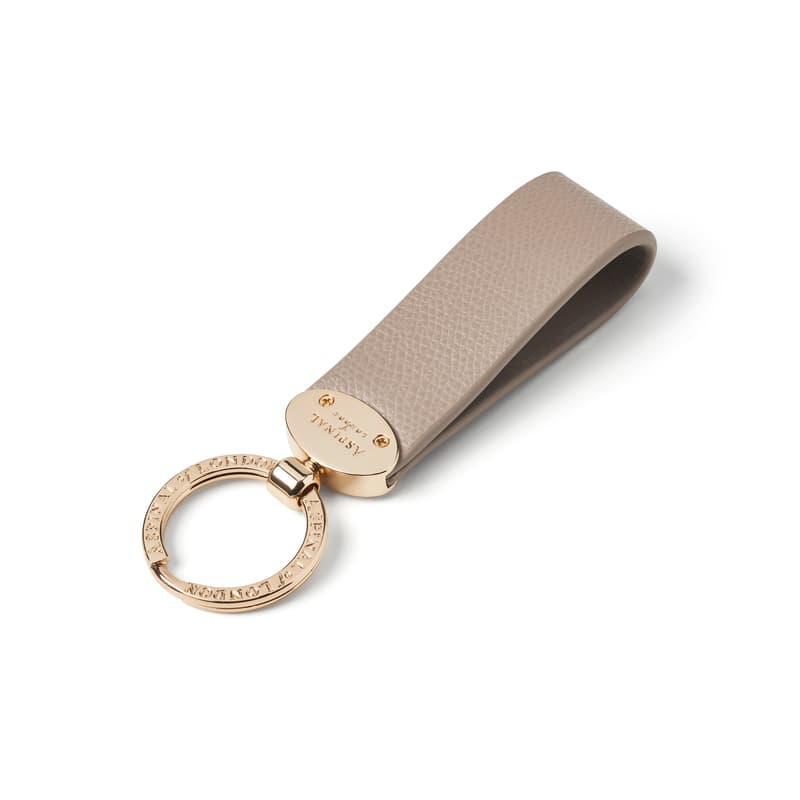 Oval Loop Keyring in Moleskin Soft Saffiano