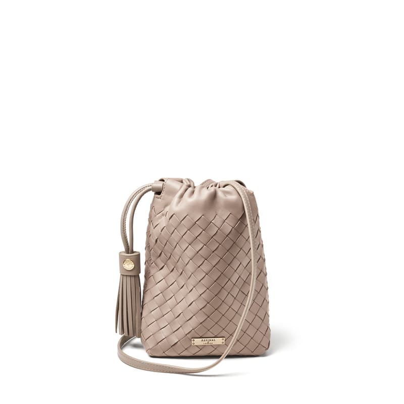 Hudson Crossbody Pouch in Moleskin Woven Leather