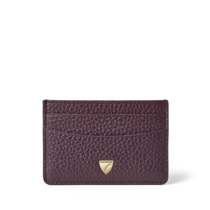 Slim Credit Card Holder in Fig Pebble
