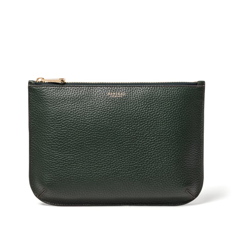 Large Ella Pouch in Alpine Green Pebble