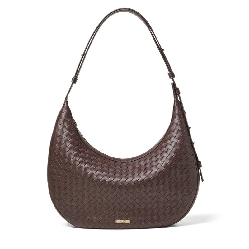 Hudson Crescent in Chocolate Woven Leather