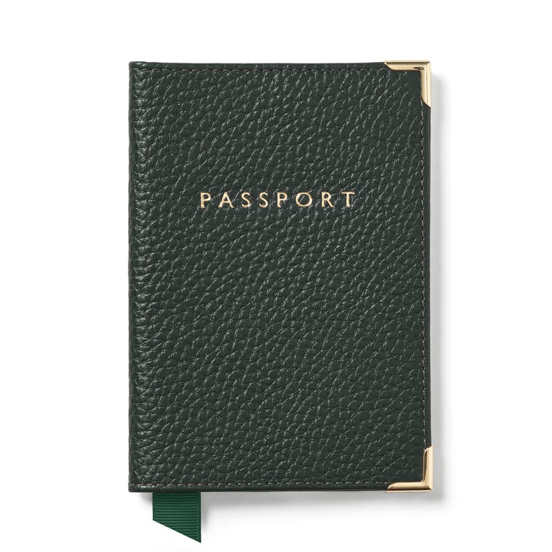 Passport Cover in Alpine Green Pebble
