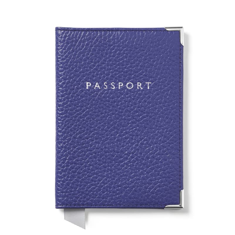 Passport Cover in Cobalt Blue Pebble