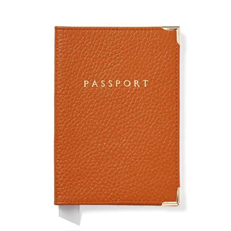 Passport Cover in Marmalade Pebble