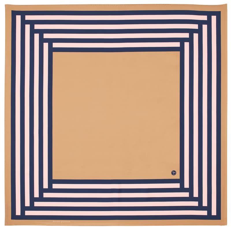 Geometric Silk Scarf in Gold Silk Twill