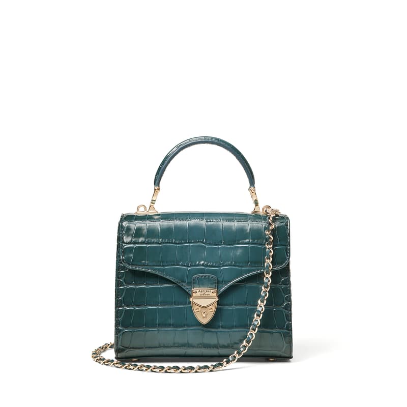 Midi Mayfair in Deep Shine Peacock Ombre Small Croc