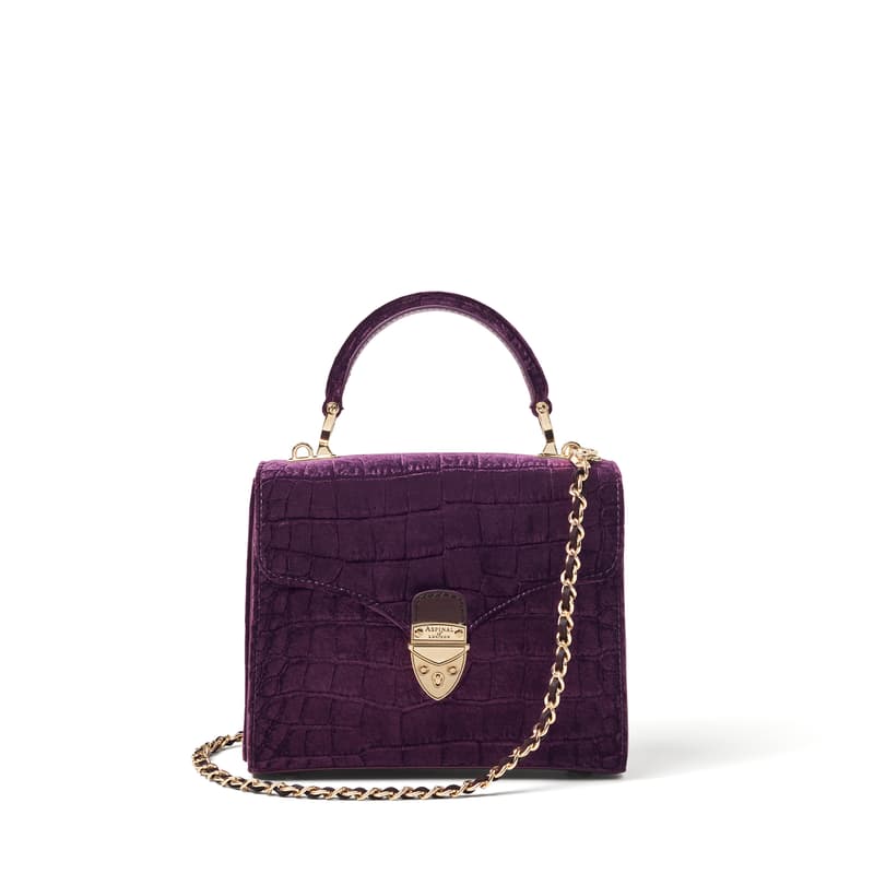 Midi Mayfair in Fig Velvet Croc