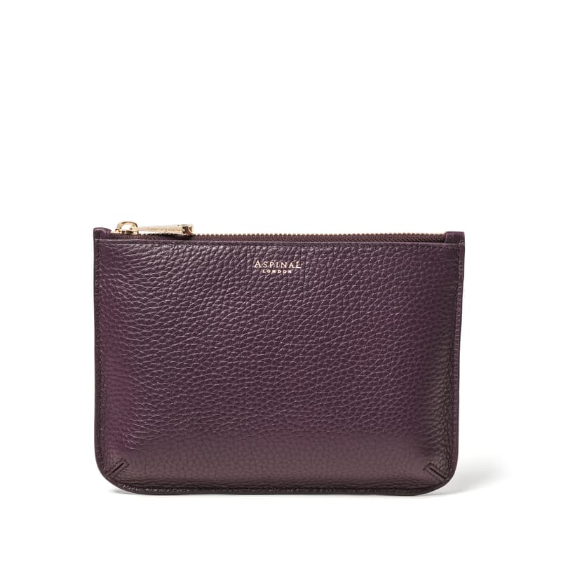 Medium Ella Pouch in Fig Pebble