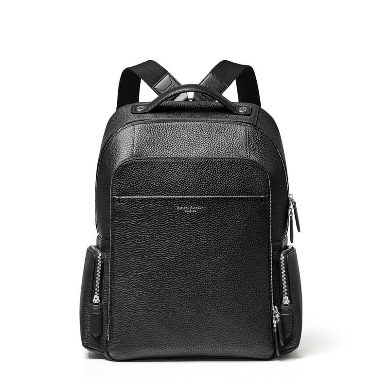 Zipped Backpack in Black Pebble