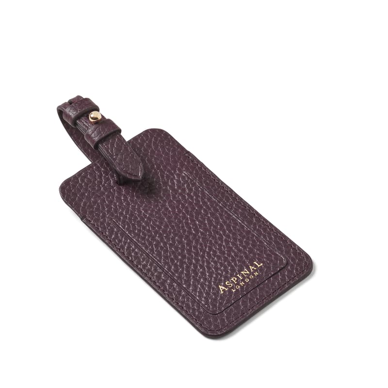 Luggage Tag in Fig Pebble