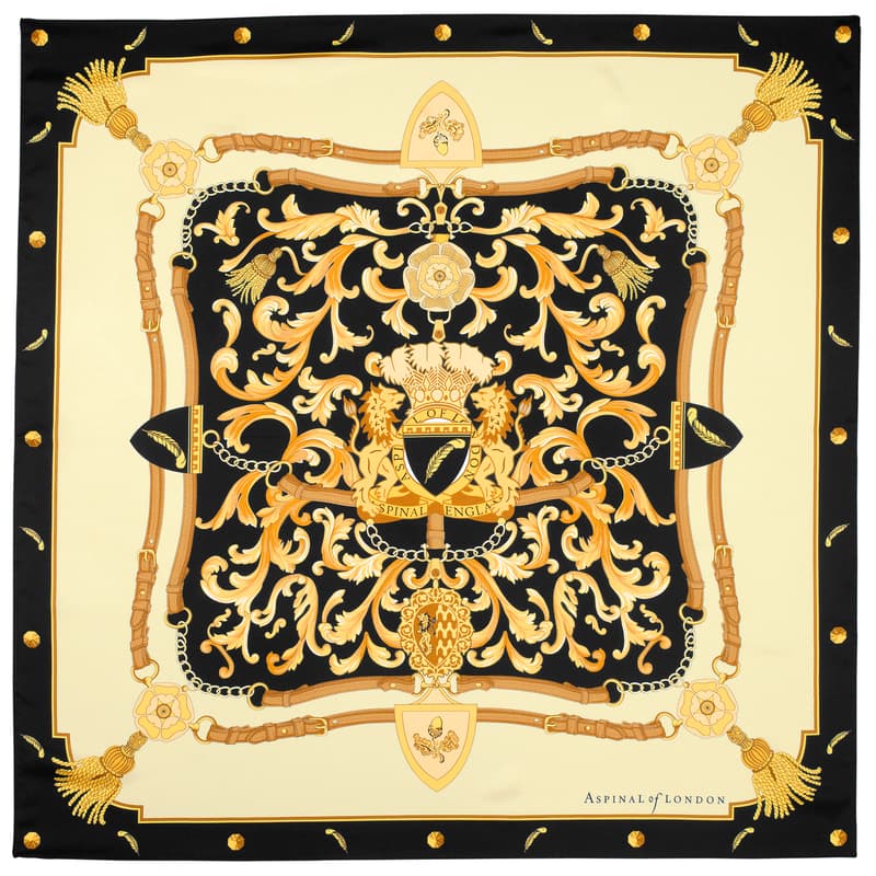Signature Shield Silk Scarf in Black