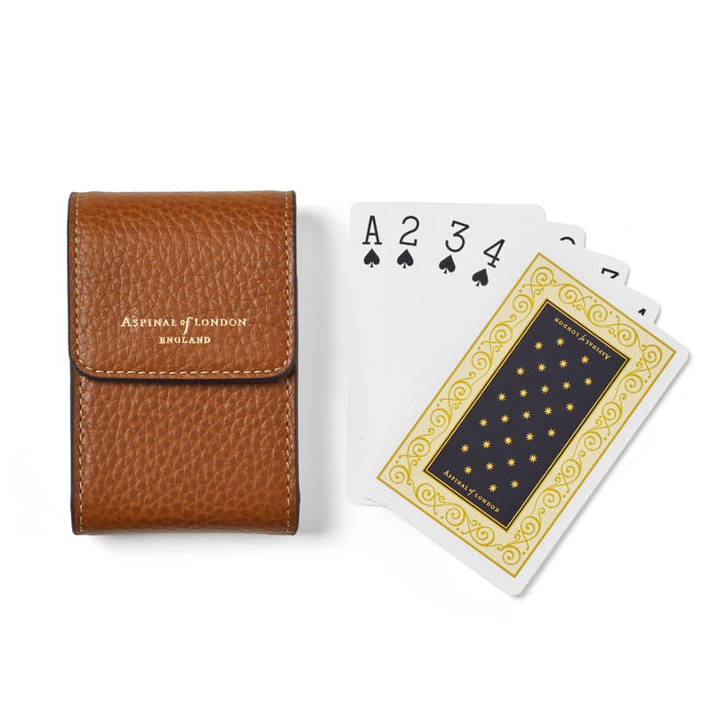 Playing Cards Holder in Tan Pebble