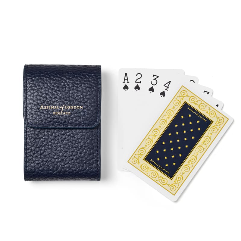 Playing Cards Holder in Navy Pebble