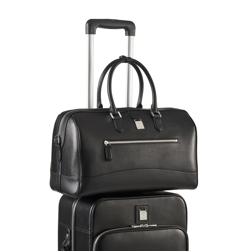 Connaught Flight Work Bag in Black Saffiano