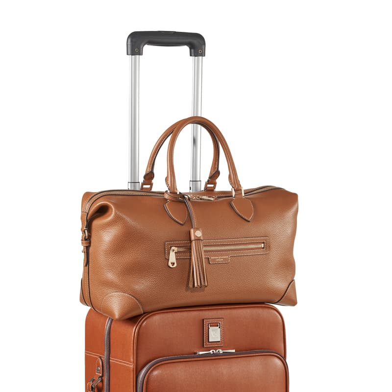 Hudson Flight Work Bag in Tan Milled Pebble