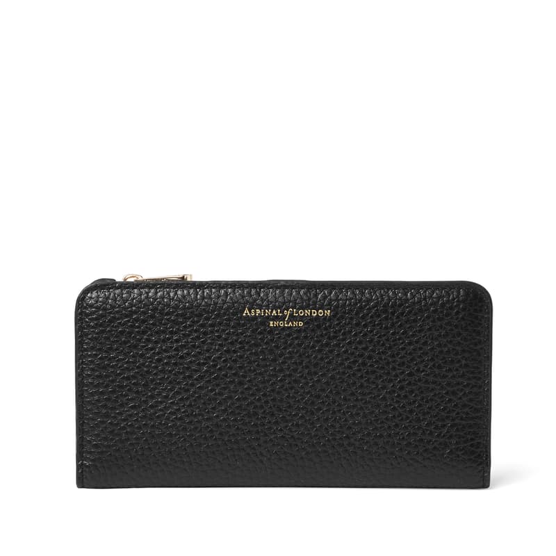 Mayfair Large Credit Card Wallet in Black Pebble