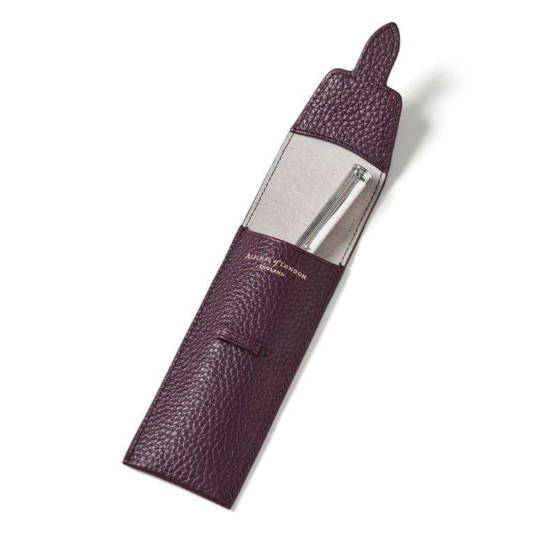 Pen Case in Fig Pebble