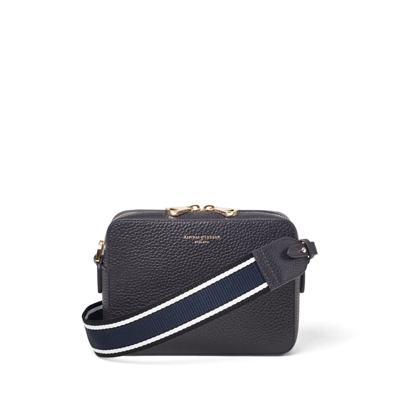 Camera Crossbody with Changeable Straps in Navy Pebble