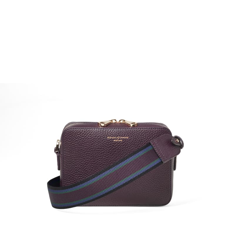 Camera Crossbody with Changeable Straps in Fig Pebble