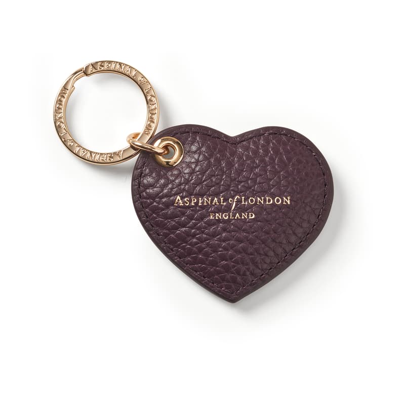 Small Heart Keyring in Fig Pebble
