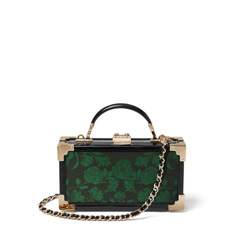 Trinket Box in Emerald Rose Damask