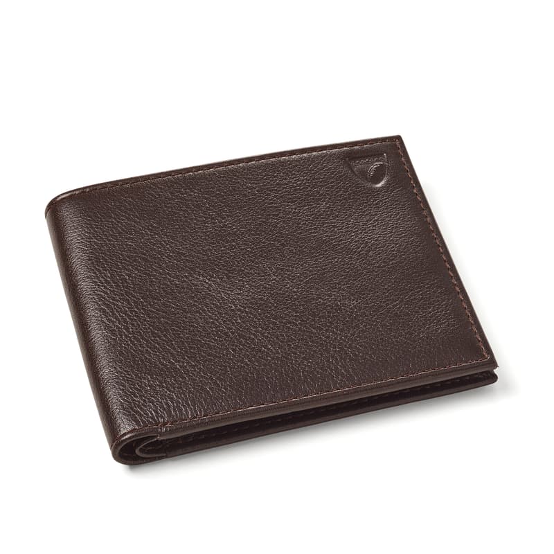 8 Card Billfold Wallet in Dark Brown Pebble