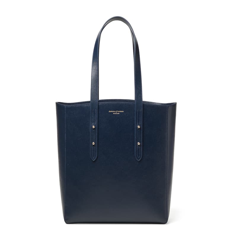 Essential Tote in Navy Saffiano