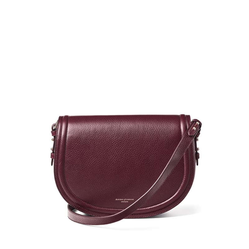 Stella Satchel Crossbody in Burgundy Pebble