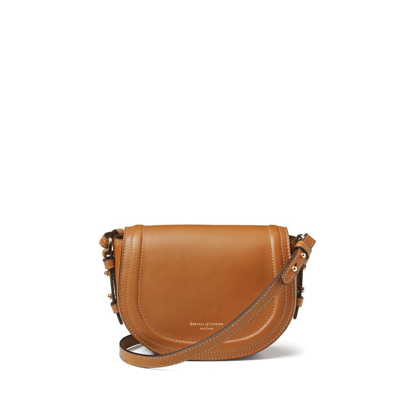 Small Stella Satchel Crossbody in Smooth Tan