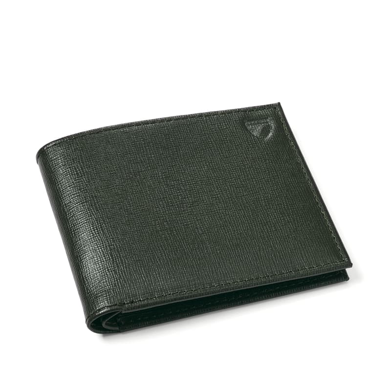 8 Card Billfold Wallet in Forest Green Saffiano