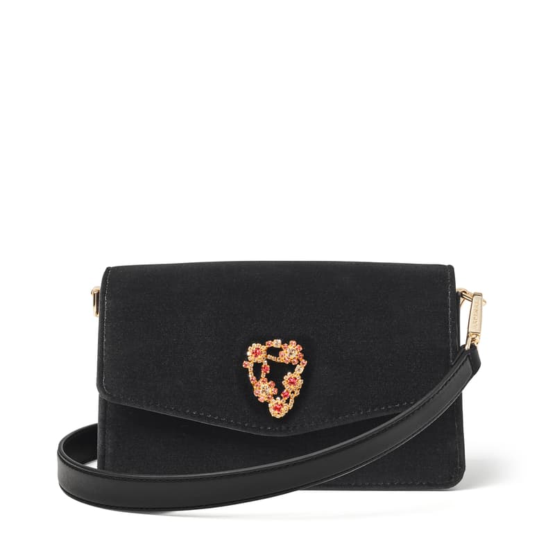 Eliza Clutch in Black Velvet