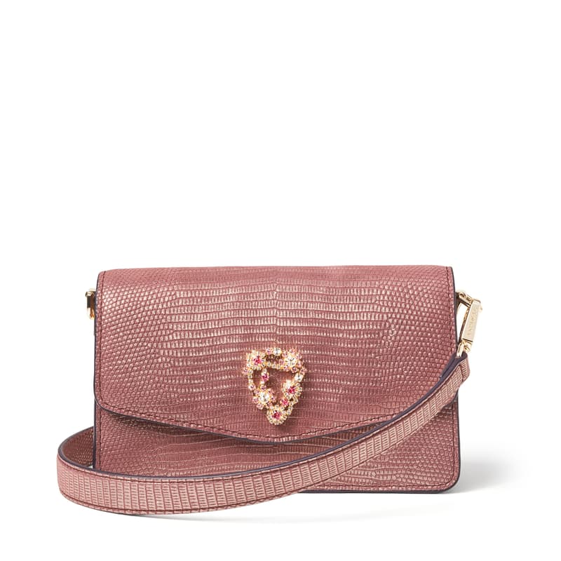 Eliza Clutch in Cassis Lizard