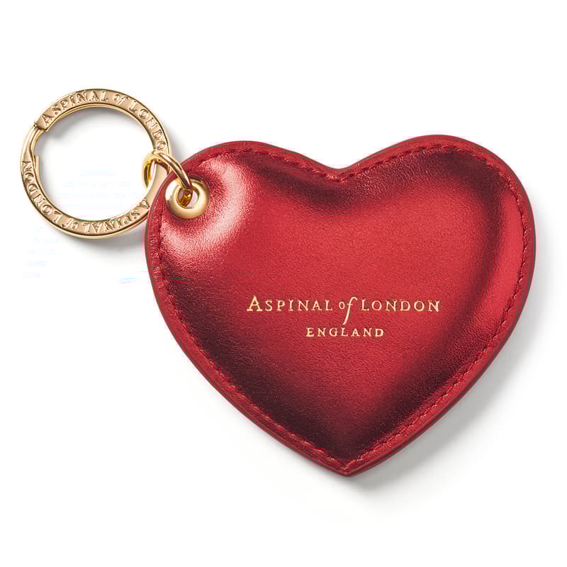 Heart Keyring in Smooth Tinsel Red