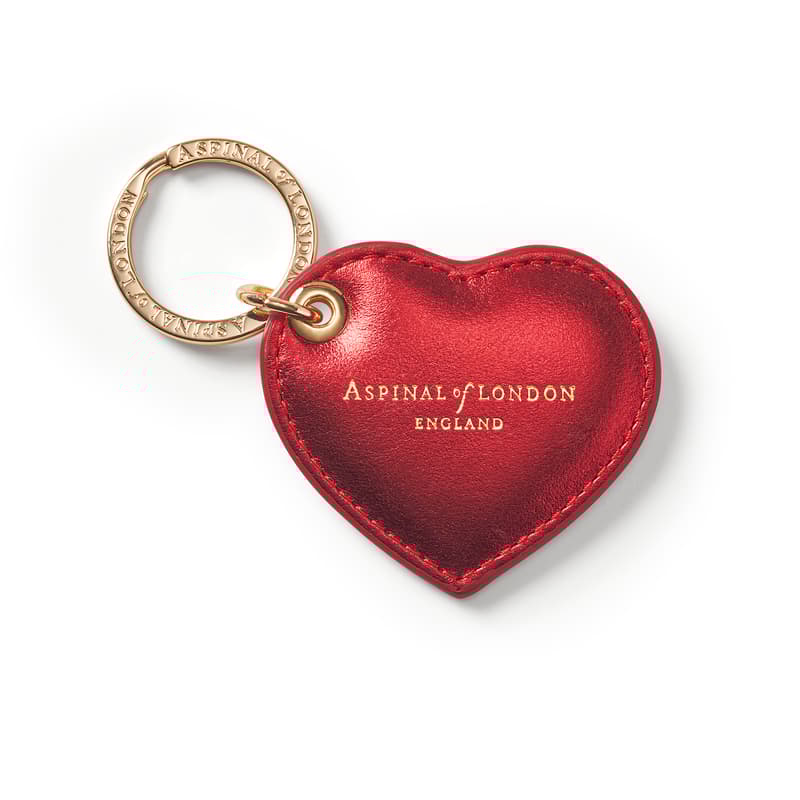 Small Heart Keyring in Smooth Tinsel Red