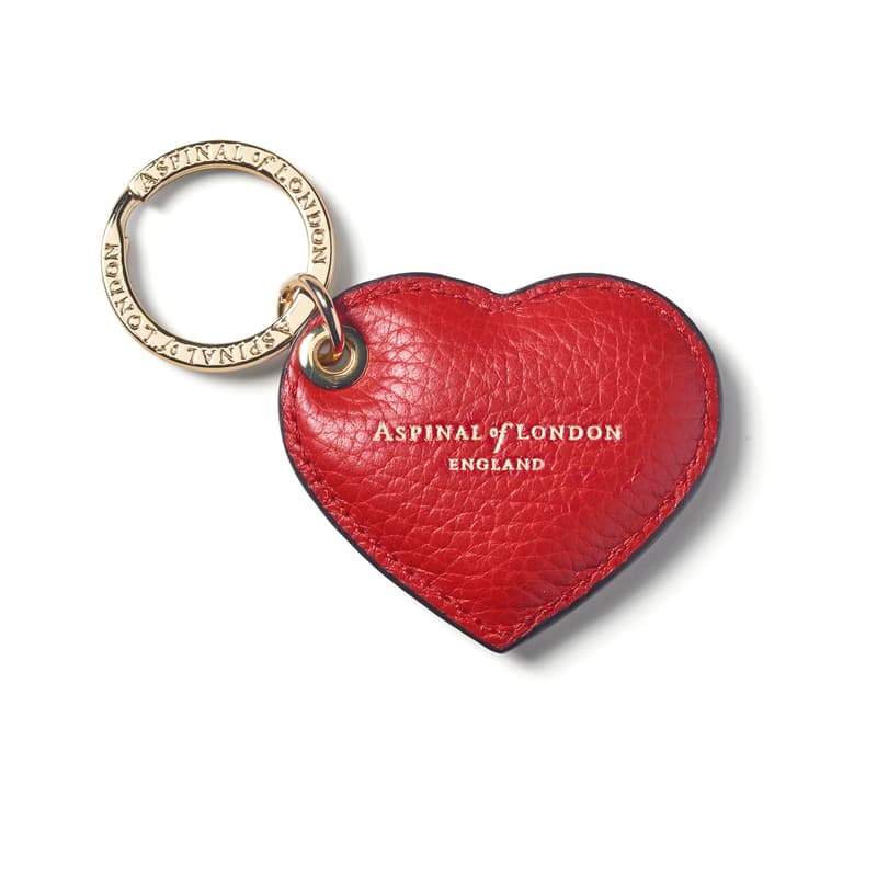 Small Heart Keyring in Cardinal Red Pebble