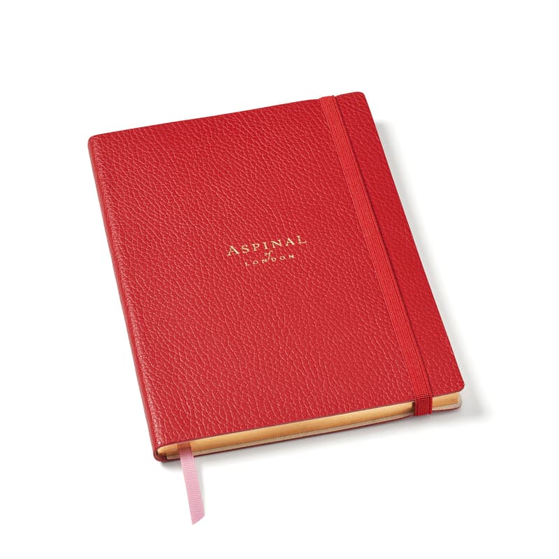 A5 Softback Notebook in Red Pebble