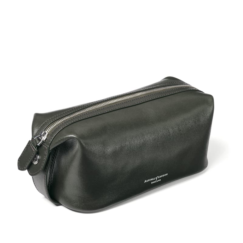Mount Street Washbag in Forest Green Saffiano