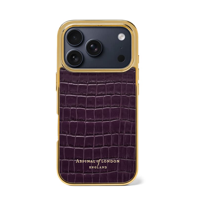 iPhone 17 Pro Case in Deep Shine Fig Small Croc