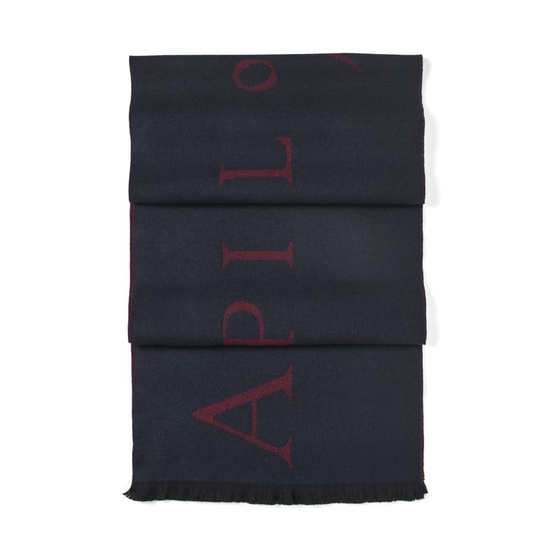 Bi-Colour Aspinal Merino Wool Scarf in Navy & Merlot