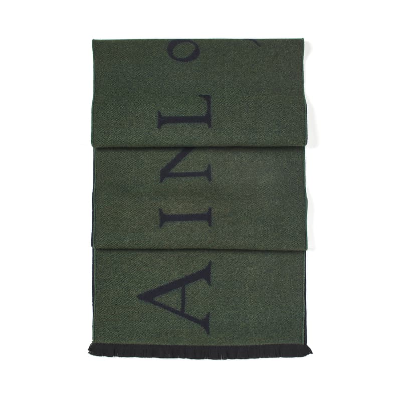 Bi-Colour Aspinal Merino Wool Scarf in Alpine Green & Navy