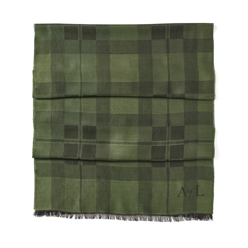 Silk Tartan Stole in Evergreen Pure Silk
