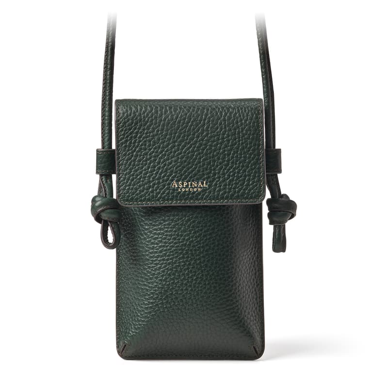 Ella Crossbody Phone Pouch in Alpine Green Pebble