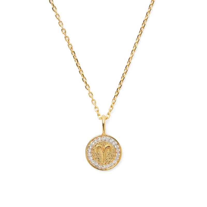 Aries Zodiac Pendant Necklace in 18ct Gold Vermeil